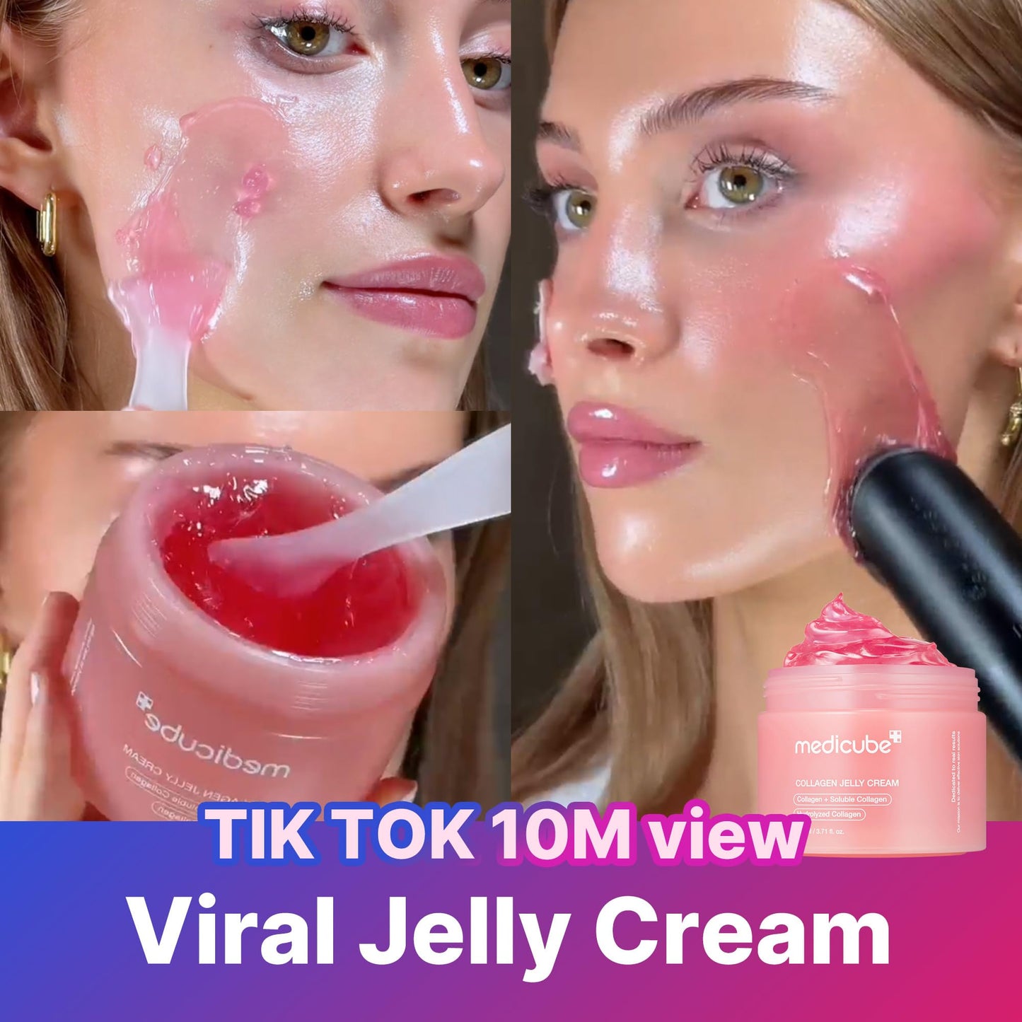 medicube Collagen Jelly Cream- Niacinamide & Freeze-Dried Hydrolyzed Collagen - Boosts skin's barrier hydration and gives 24h Glow & Lifted Look - Korean skincare
