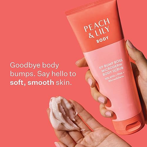 Peach & Lily KP Bump Boss Microderm Body Scrub | 10% AHA (7% Glycolic Acid + 3% Lactic Acid) | Smooth, Silky-Soft And Radiant Skin | Clean, Non-Toxic, Cruelty-Free | 8.11 Oz