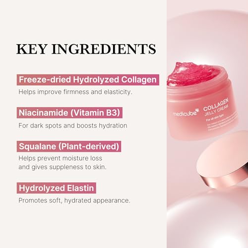 medicube Collagen Jelly Cream- Niacinamide & Freeze-Dried Hydrolyzed Collagen - Boosts skin's barrier hydration and gives 24h Glow & Lifted Look - Korean skincare