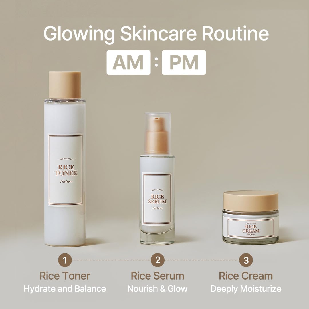 [I'm From] Rice Toner, 77.78% Rice Extract from Korea, Glow Essence with Niacinamide, Hydrating for Dry Skin, Vegan, Alcohol-Free, Fragrance-Free, Peta Approved, k beauty toner