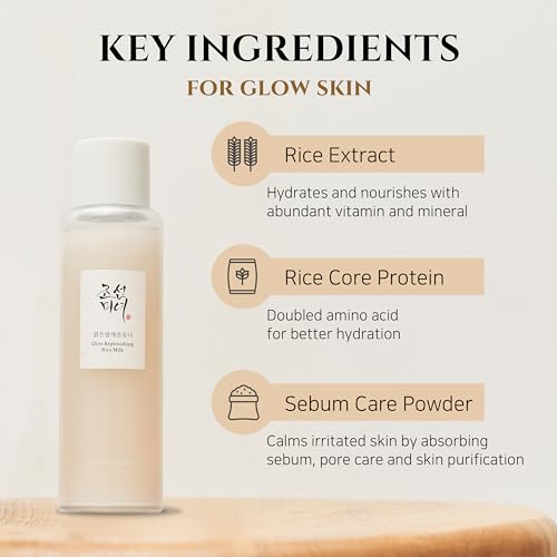 Beauty of Joseon Glow Replenishing Rice Milk 5.07 fl.oz (150ml) - Facial Sebum Toner for Oily Combination Skin, Korean Moisturizing Care