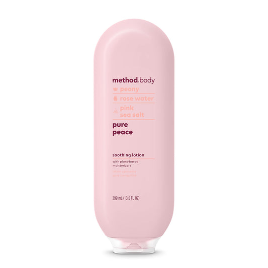 Method Daily Lotion, Pure Peace, Plant-Based Moisturizer for 24 Hours of Hydration, 13.5 Fl Oz (Pack of 1)