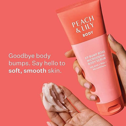 Peach & Lily KP Bump Boss Microderm Body Scrub | 10% AHA (7% Glycolic Acid + 3% Lactic Acid) | Smooth, Silky-Soft And Radiant Skin | Clean, Non-Toxic, Cruelty-Free | 8.11 Oz