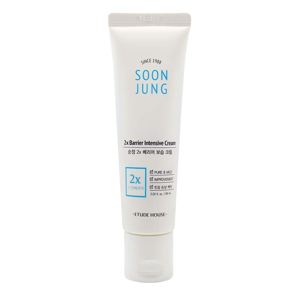 [ETUDE HOUSE] SoonJung 2x Barrier Intensive Cream 60ml - Hypoallergenic Shea Butter Hydrating Facial Cream for Sensitive Skin