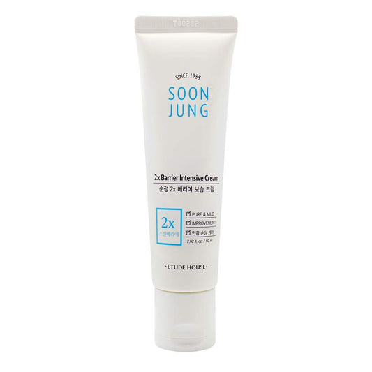 [ETUDE HOUSE] SoonJung 2x Barrier Intensive Cream 60ml - Hypoallergenic Shea Butter Hydrating Facial Cream for Sensitive Skin