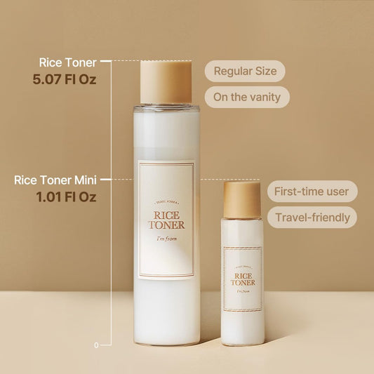 [I'm From] Rice Toner, 77.78% Rice Extract from Korea, Glow Essence with Niacinamide, Hydrating for Dry Skin, Vegan, Alcohol-Free, Fragrance-Free, Peta Approved, k beauty toner